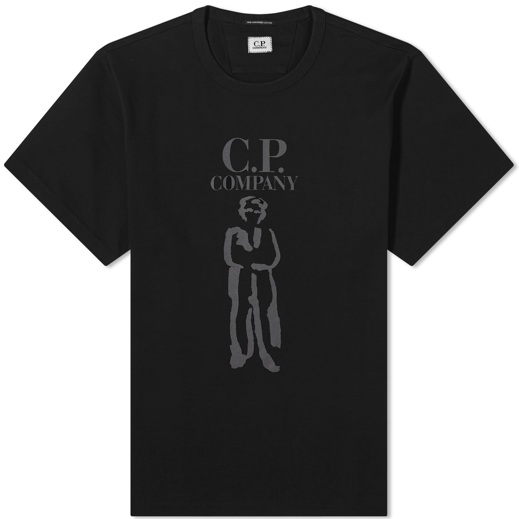 CP Company Men's 30/2 Mercerized Jersey Twisted British Sailor T Black